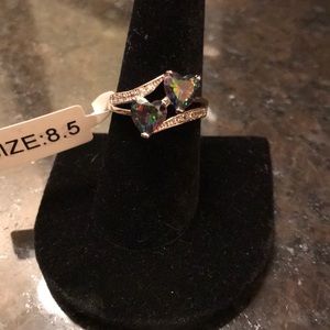 Rainbow and White Topaz Ring!